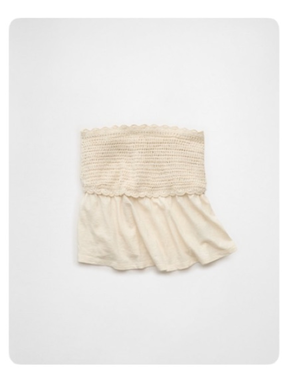 American Eagle Outfitters Crochet Babydoll Tube Top - Cream